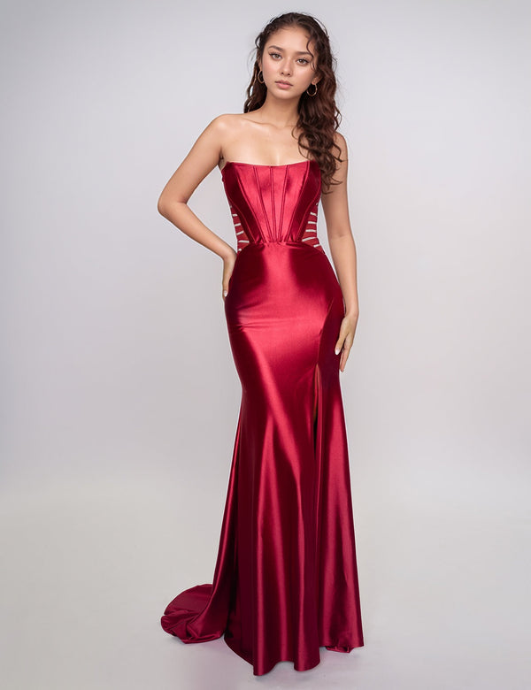 Nina Canacci 5307 Fitted Long Slit Formal Evening Prom Dress