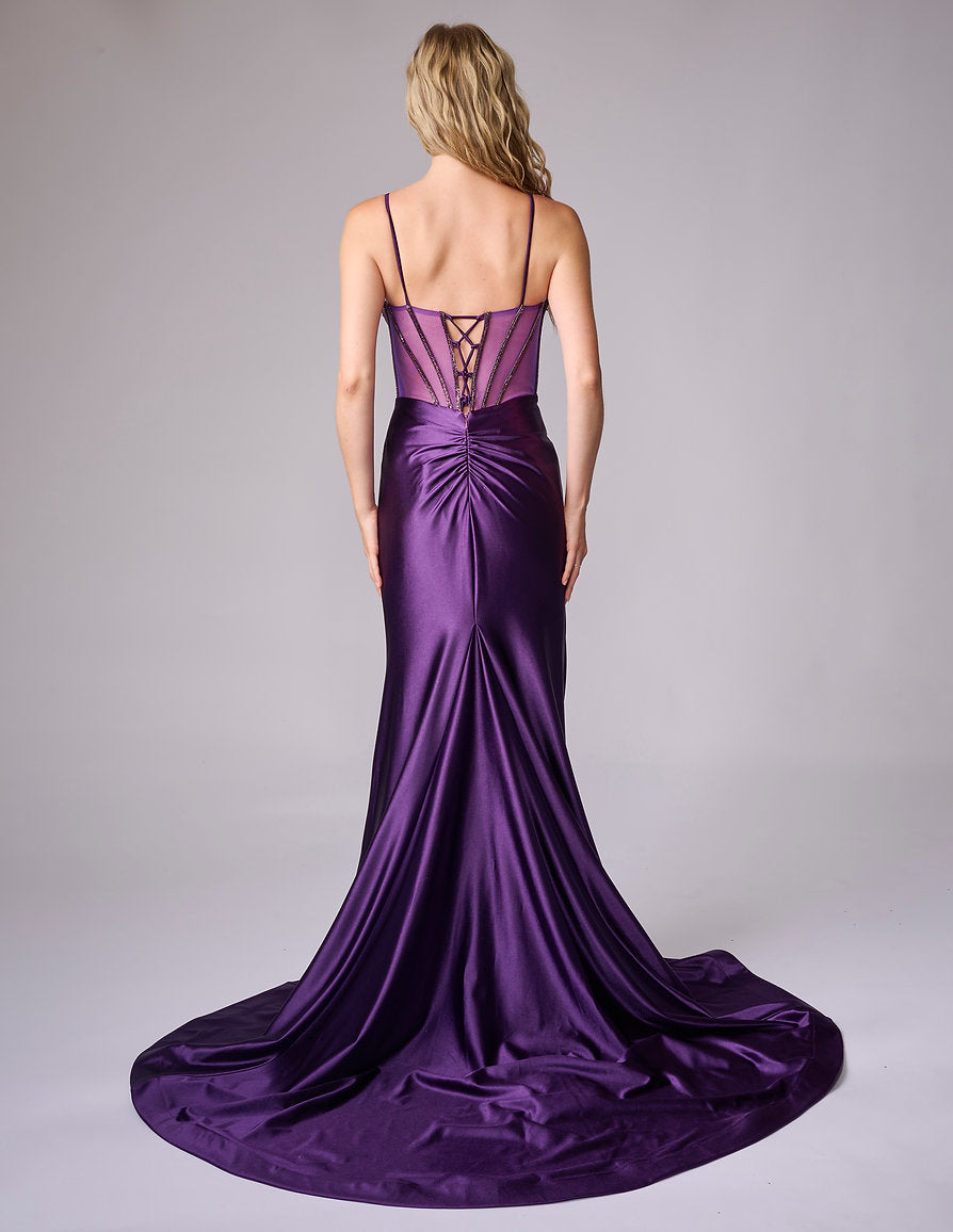 Prom Dresses Mermaid Long Formal Prom Dress - Beaded - Nina Canacci 9206 Plum-Satin-9206-Beaded