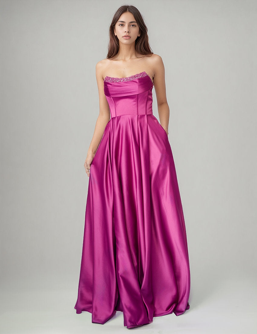 Prom Dresses Long A Line Formal Corset Prom Dress Nina Canacci 6718 Magenta