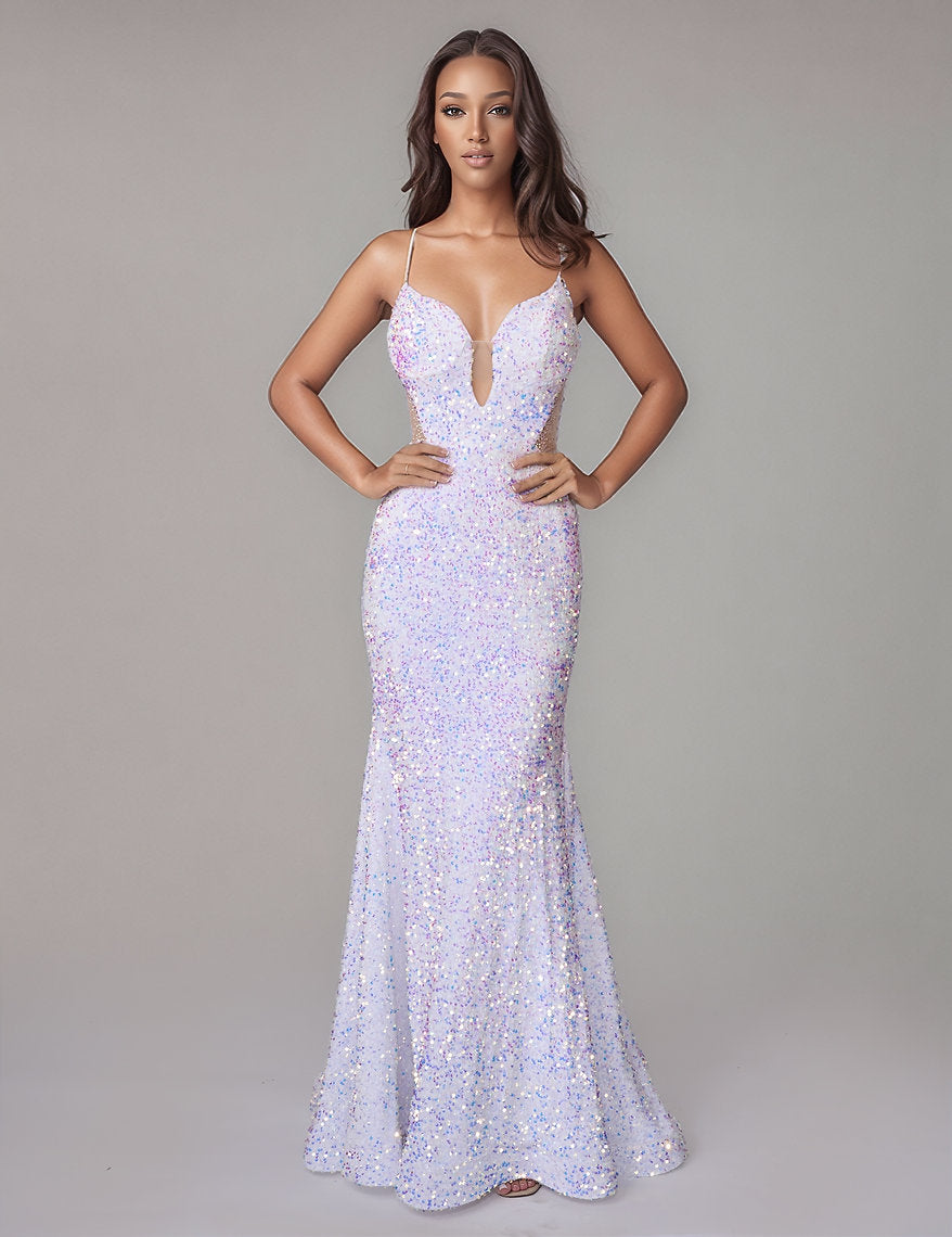 Wedding Dresses Sequin Mermaid Long Bridal Wedding Dress Nina Canacci 1616 White/Multi