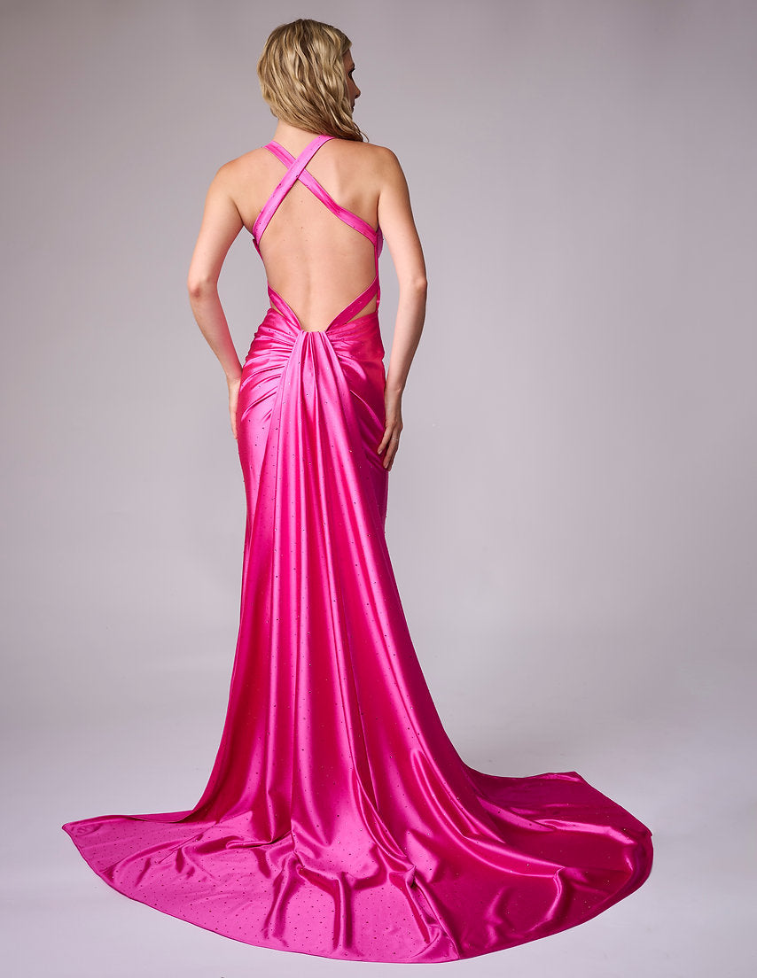 Prom Dresses Long Fitted Evening Formal Prom Dress Nina Canacci 6713 Hot Pink