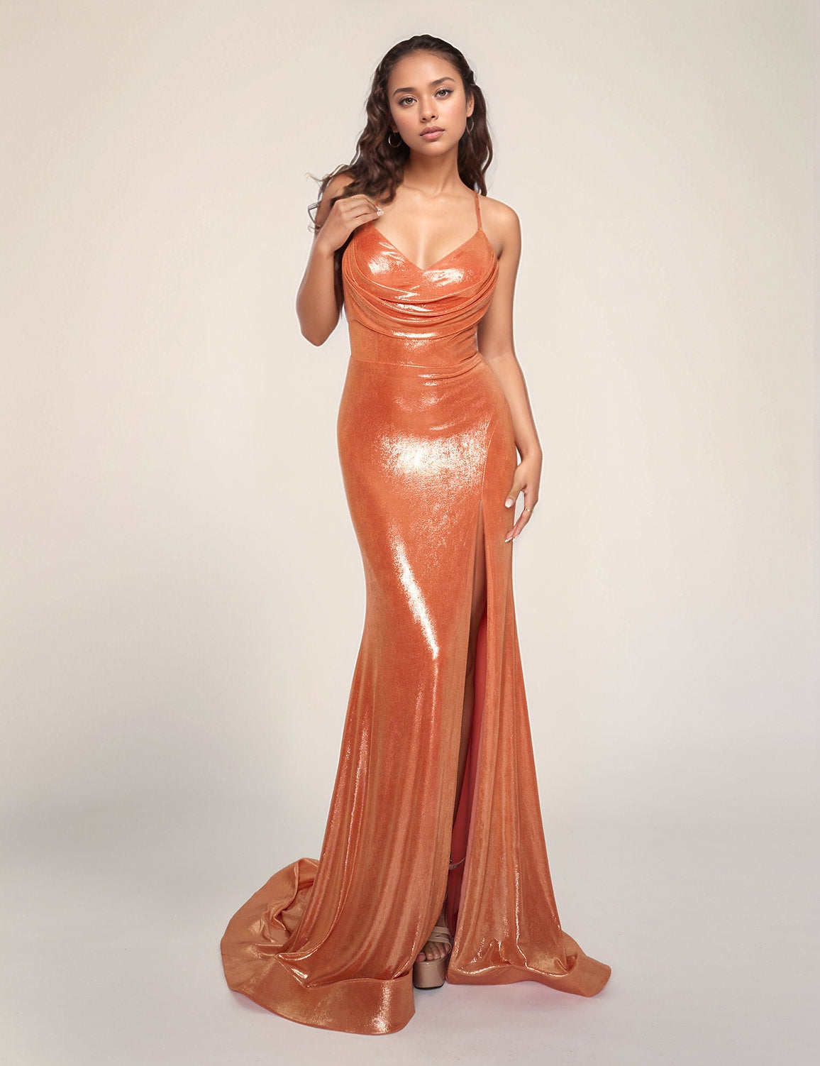 Nina Canacci 7604 Fitted Slit Formal Long Prom Dress