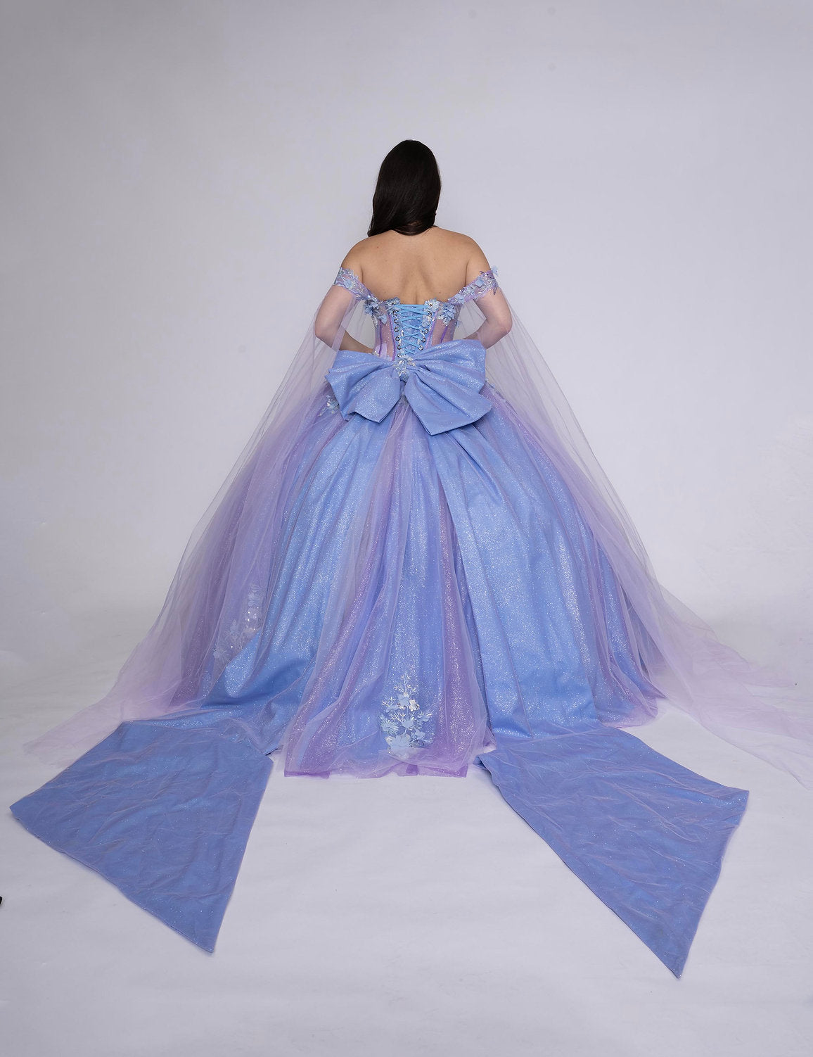 Nina Canacci Q117 Sweet 16 Long 3D Glitter Quinceanera Dress
