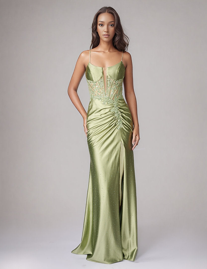 Prom Dresses Long Formal Corset Beaded Evening Prom Dress Nina Canacci 4450 Sage