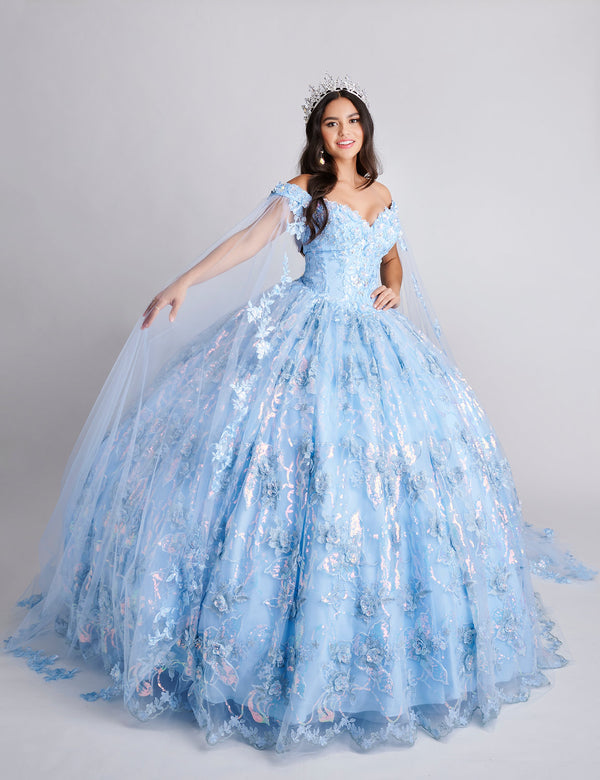 Nina Canacci Q104 Sweet 16 Floral Long Quinceanera Dress