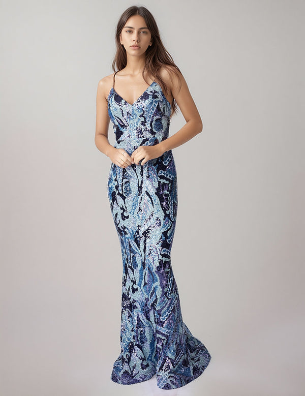 Long Evening Formal Sequin Prom Dress Nina Canacci 6719