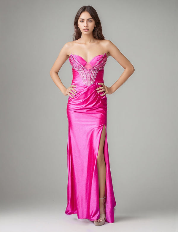Beaded Fitted Long Formal Prom Dress Nina Canacci 1620