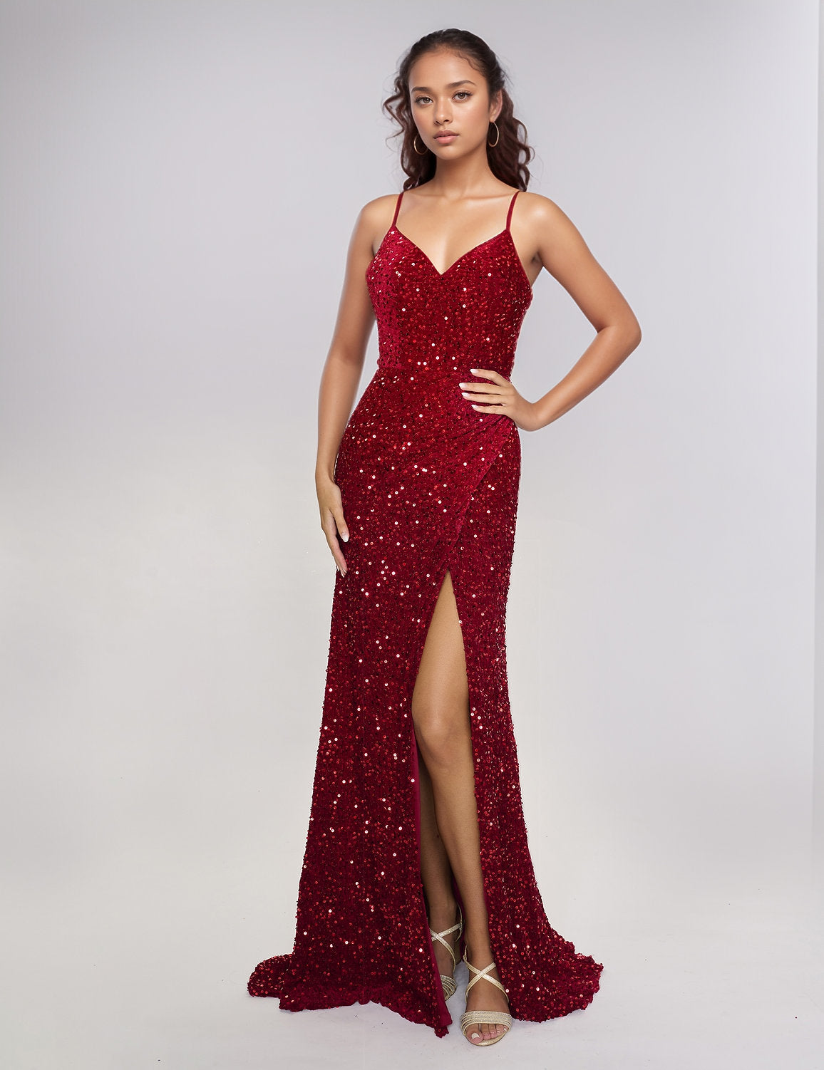 Nina Canacci 5302 Long Fitted Formal Sequin Prom Dress