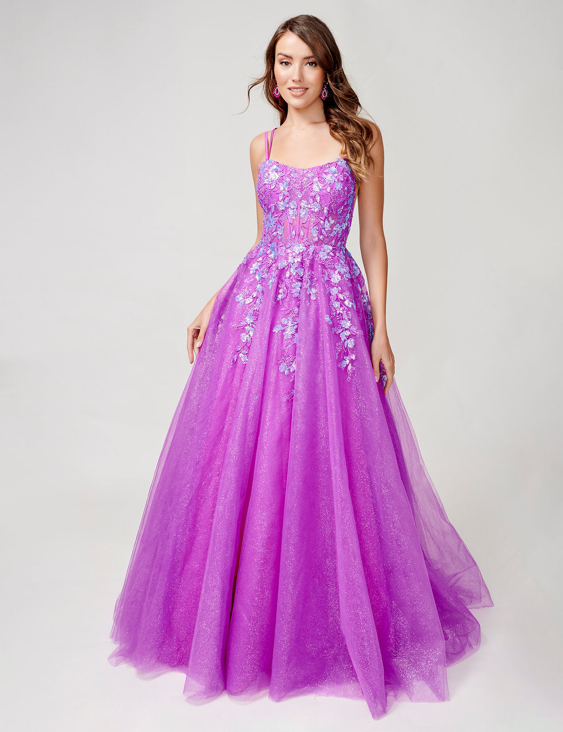 Nina Canacci 3263 A Line Long Sequin Prom Dress