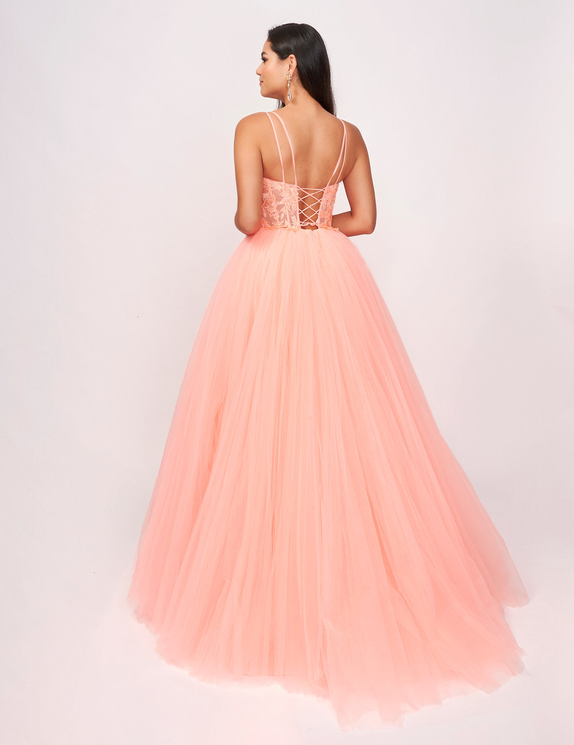 Nina Canacci 8245 Long Formal A Line Lace Prom Dress