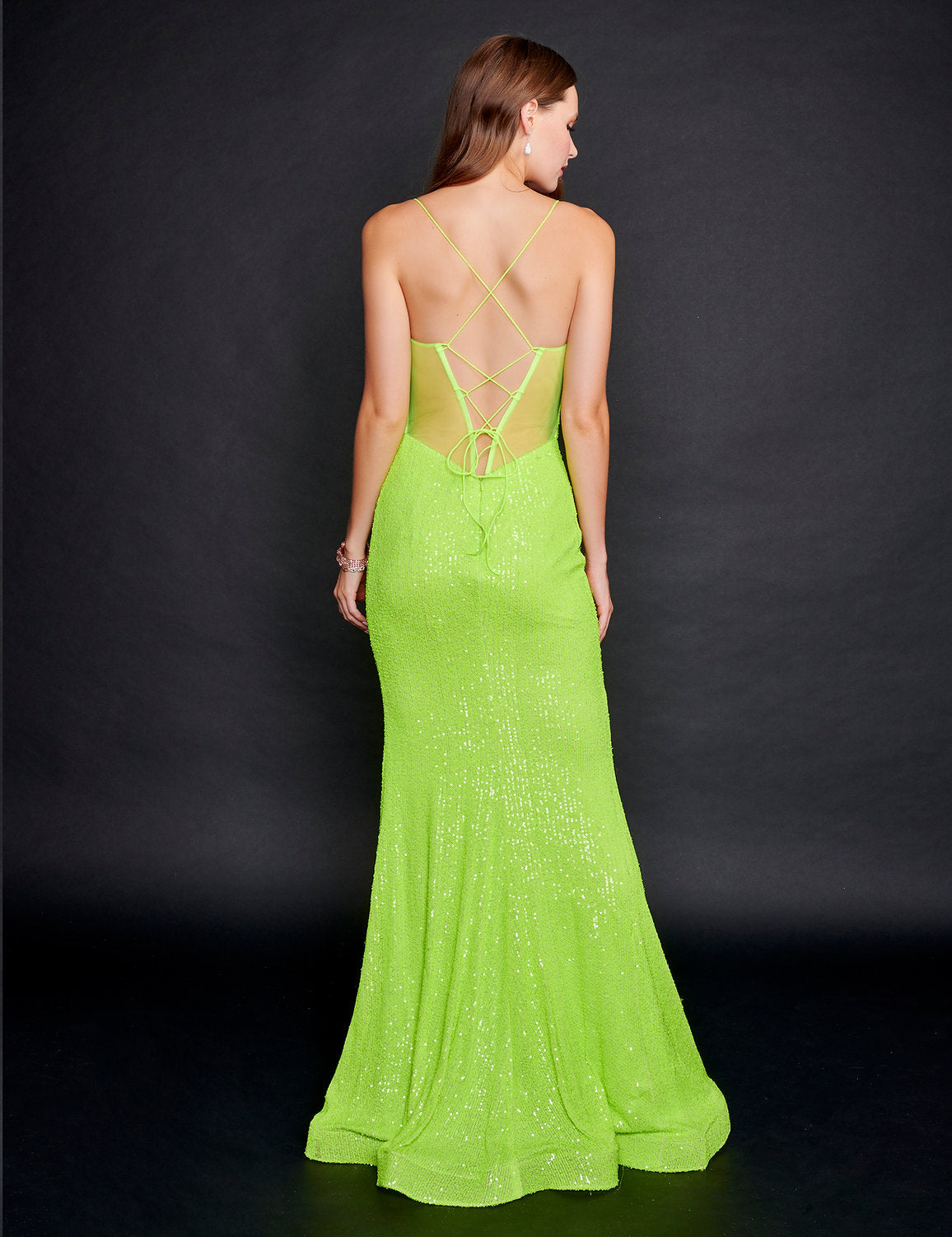 Nina Canacci 8214 Long Fitted Prom Formal Sequin Dress
