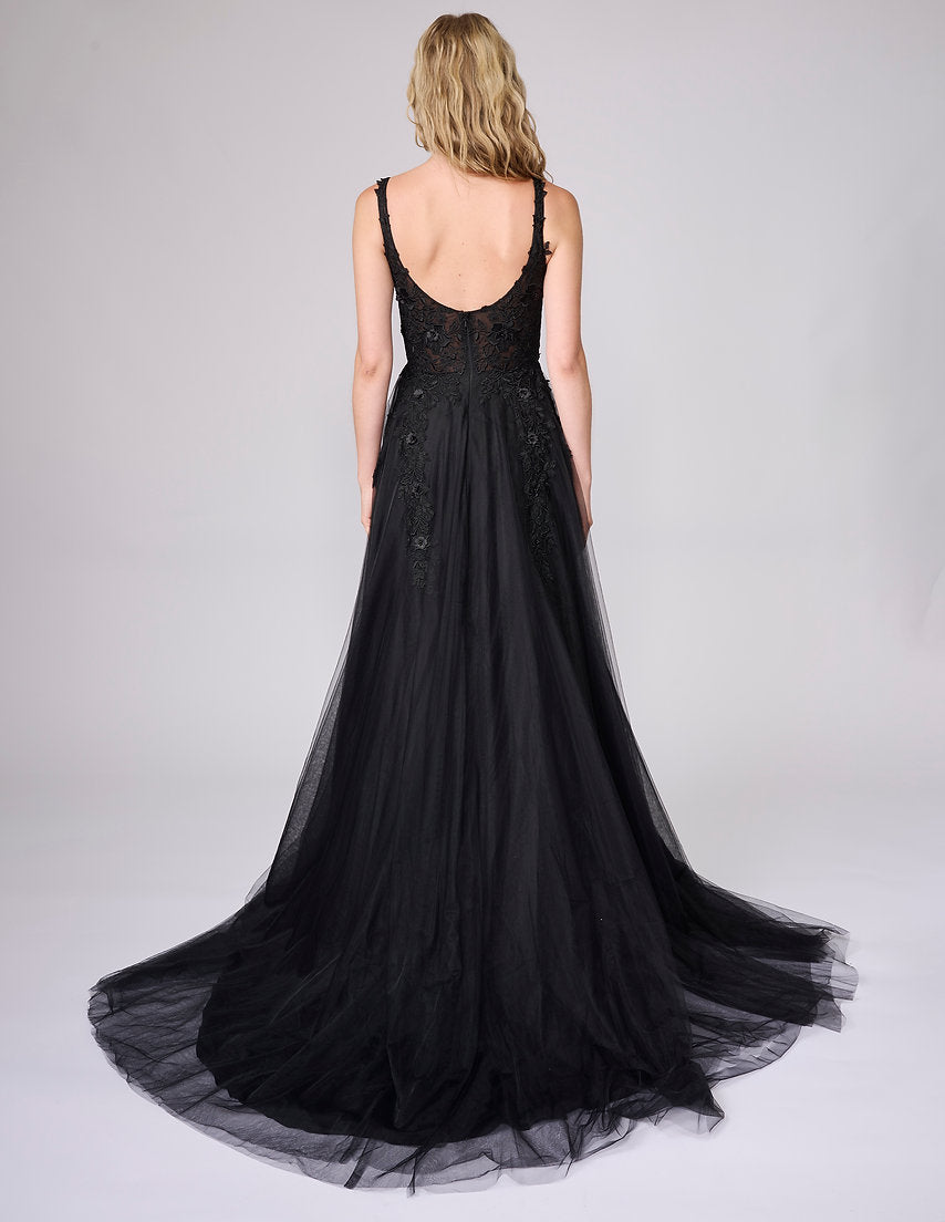 Formal Dresses Long Lace Applique Prom Formal Dress Nina Canacci 6700 Black