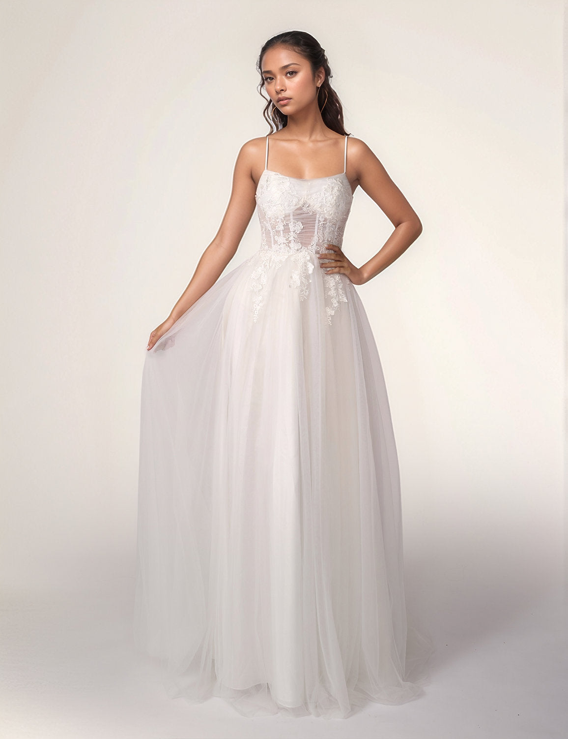 Nina Canacci 6698 Long Lace Wedding Dress