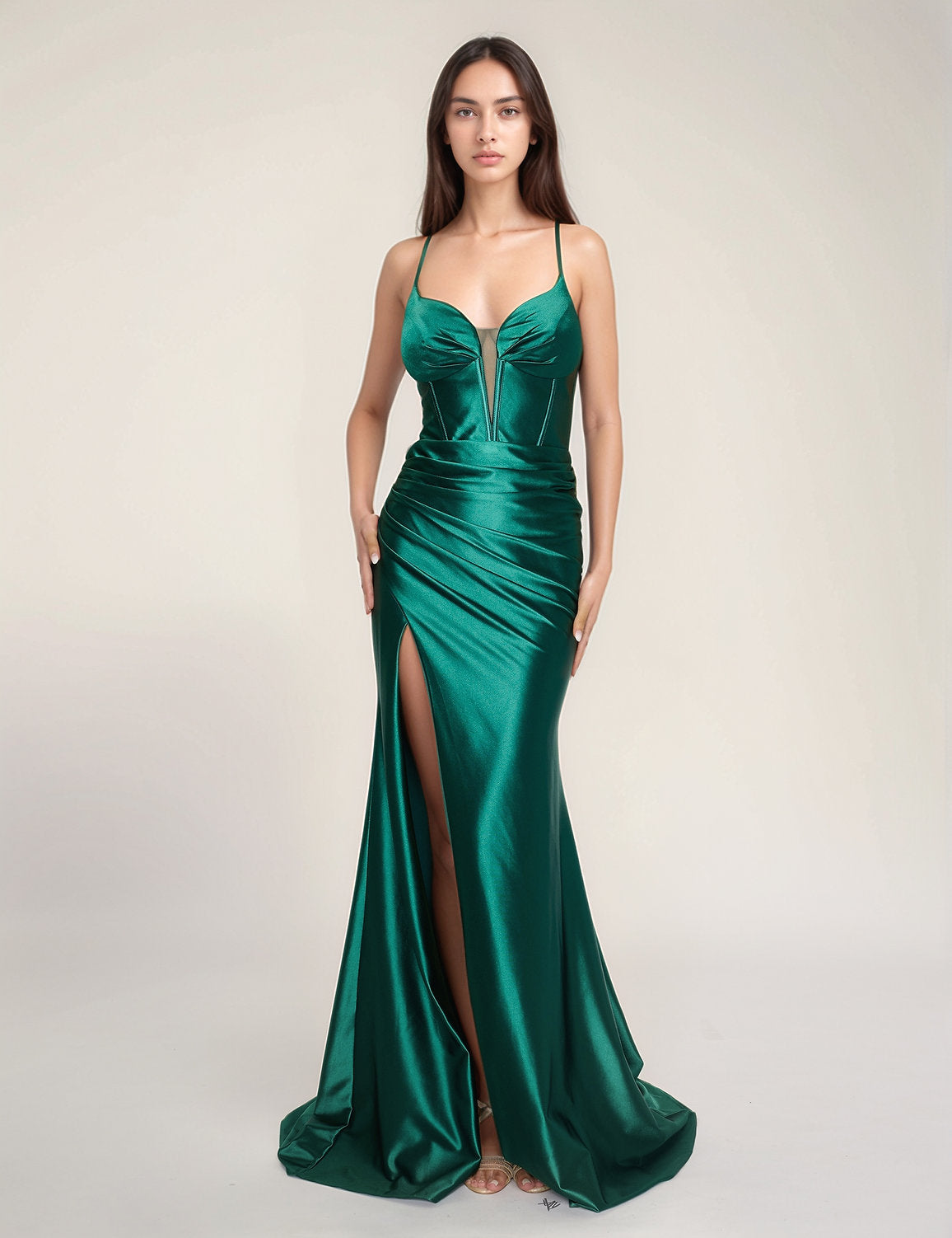 Nina Canacci 4435 Pleated Long Formal Prom Dress