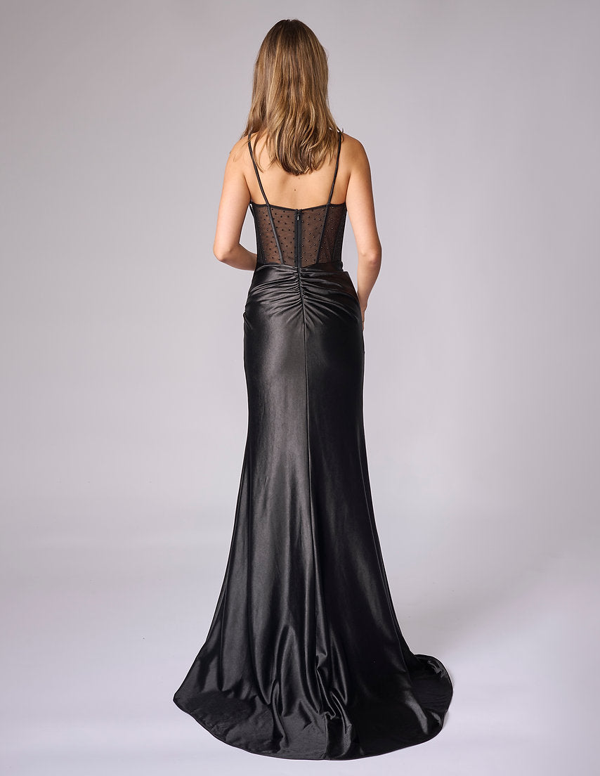 Prom Dresses Long Formal Prom Corset Fitted Dress Nina Canacci 5410 Black