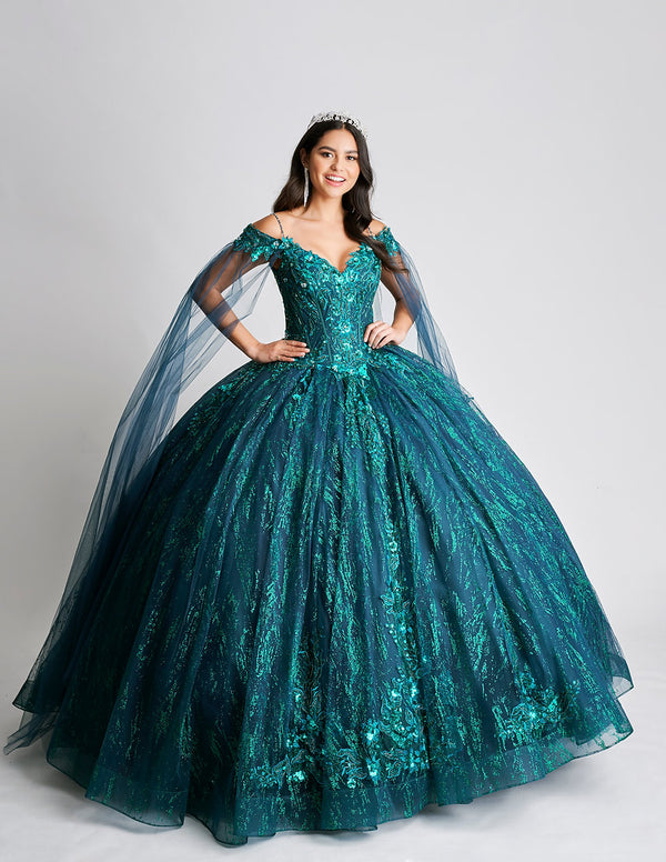Long Sequin Ball Gown Quinceniera Dress Nina Canacci Q101