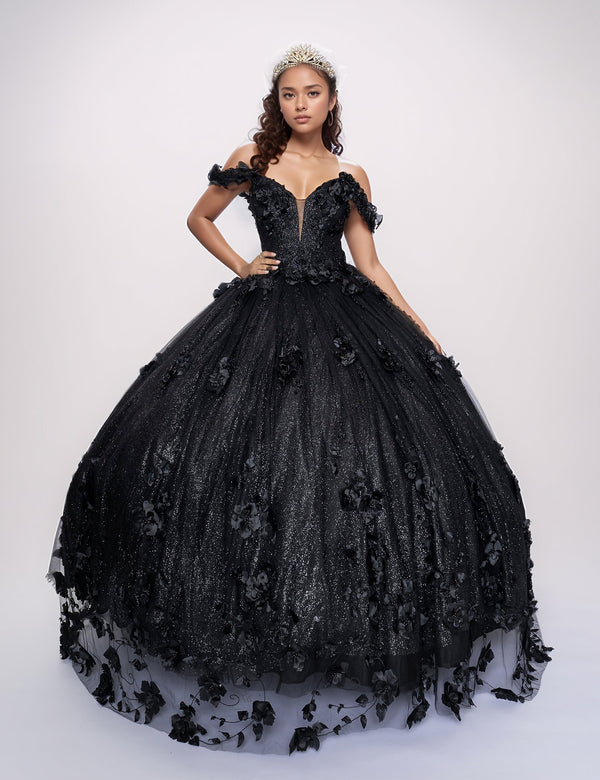 Nina Canacci Q2444 Glitter Long Ball Gown Quinceanera Dress