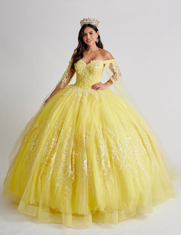 Nina Canacci Q109 Ball Gown Long Floral Sweet 16 3D Quinceanera Dress