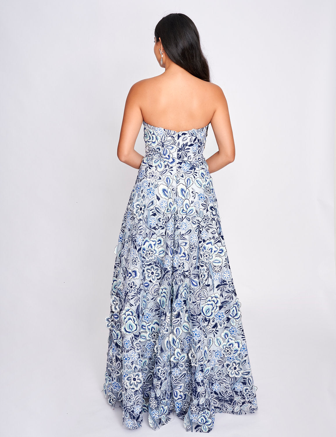 Nina Canacci 6619 A Line Long Prom Formal Floral Dress