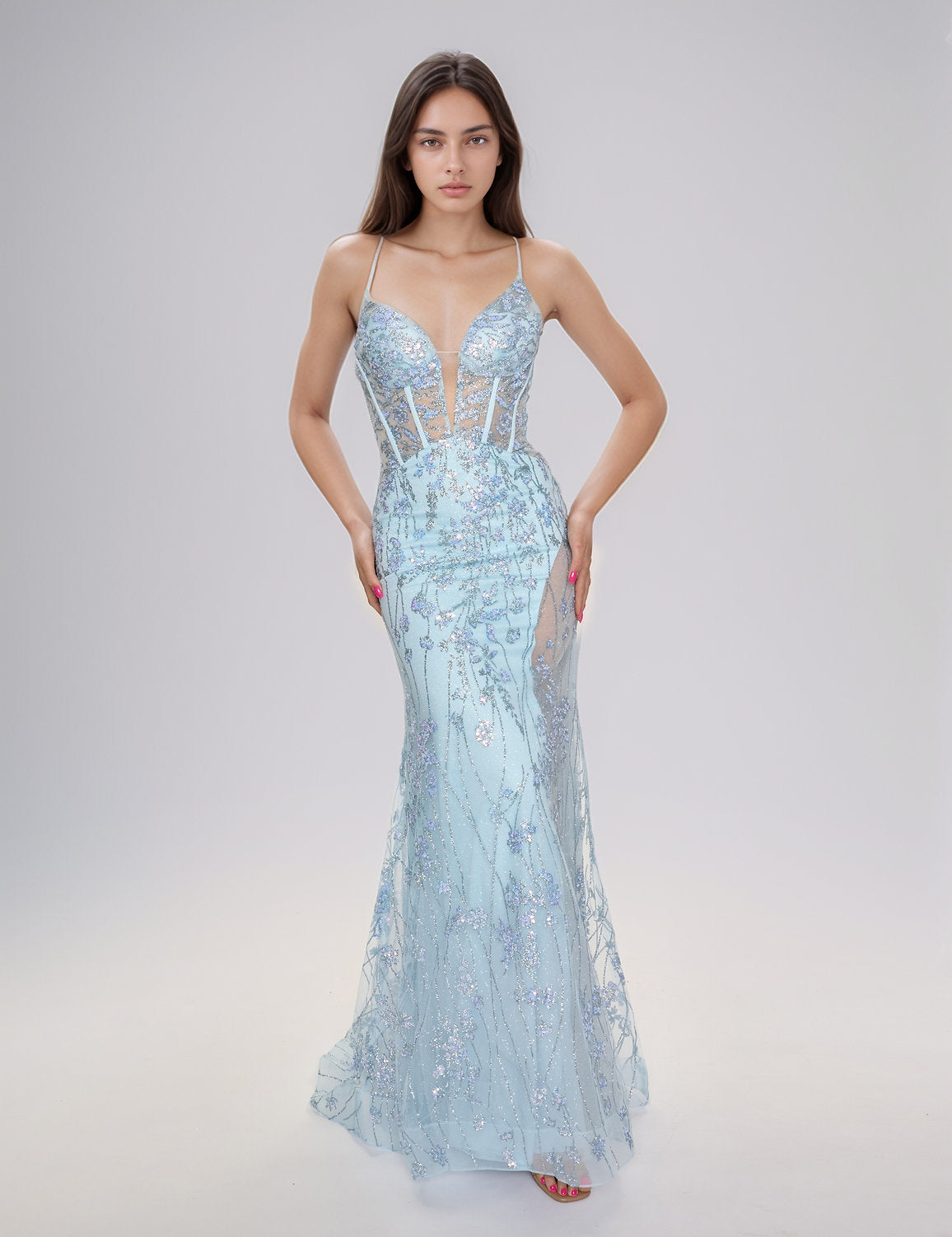 Nina Canacci 3275 Fitted Mermaid Long Lace Formal Prom Dress