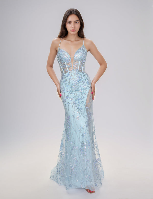Nina Canacci 3275 Fitted Mermaid Long Lace Formal Prom Dress