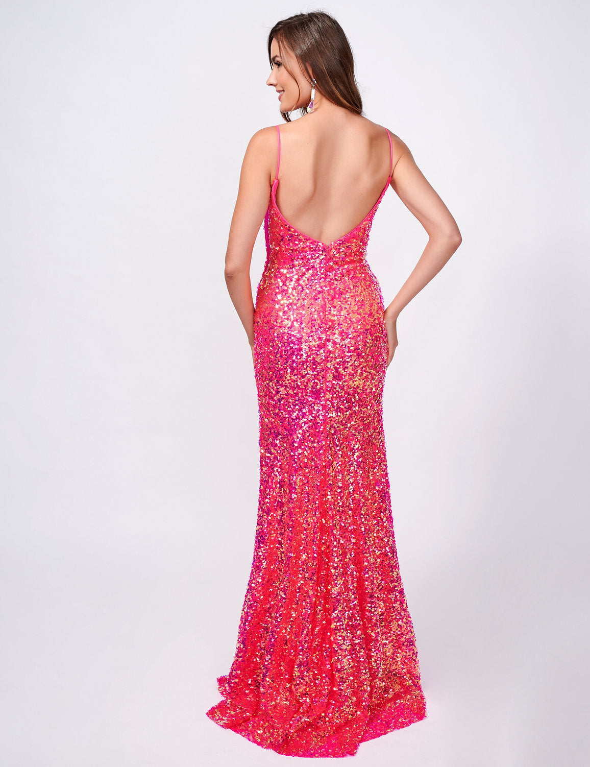 Nina Canacci 4410 Fitted Long Formal Prom Sequin Dress