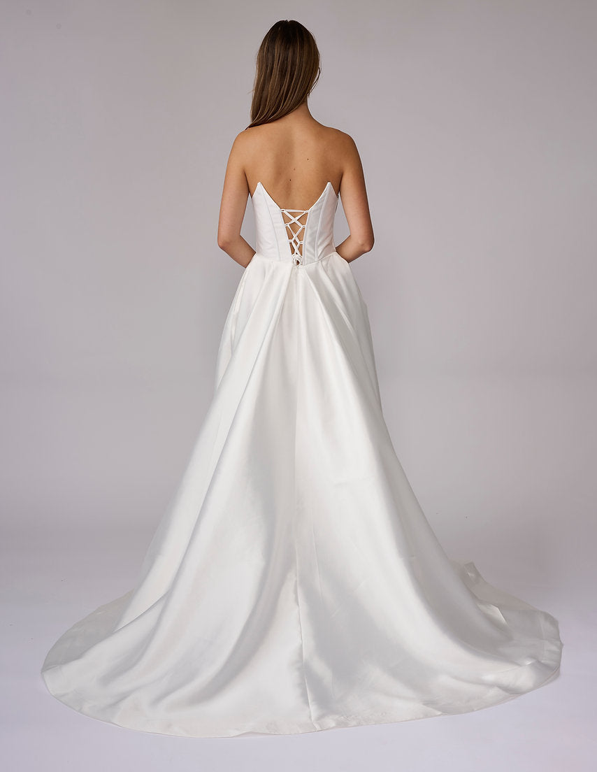 Wedding Dresses Long A Line Corset Wedding Dress Nina Canacci 6717 Ivory