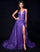 Prom Dresses Overskirt Long Ruffle Formal Prom Dress Purple