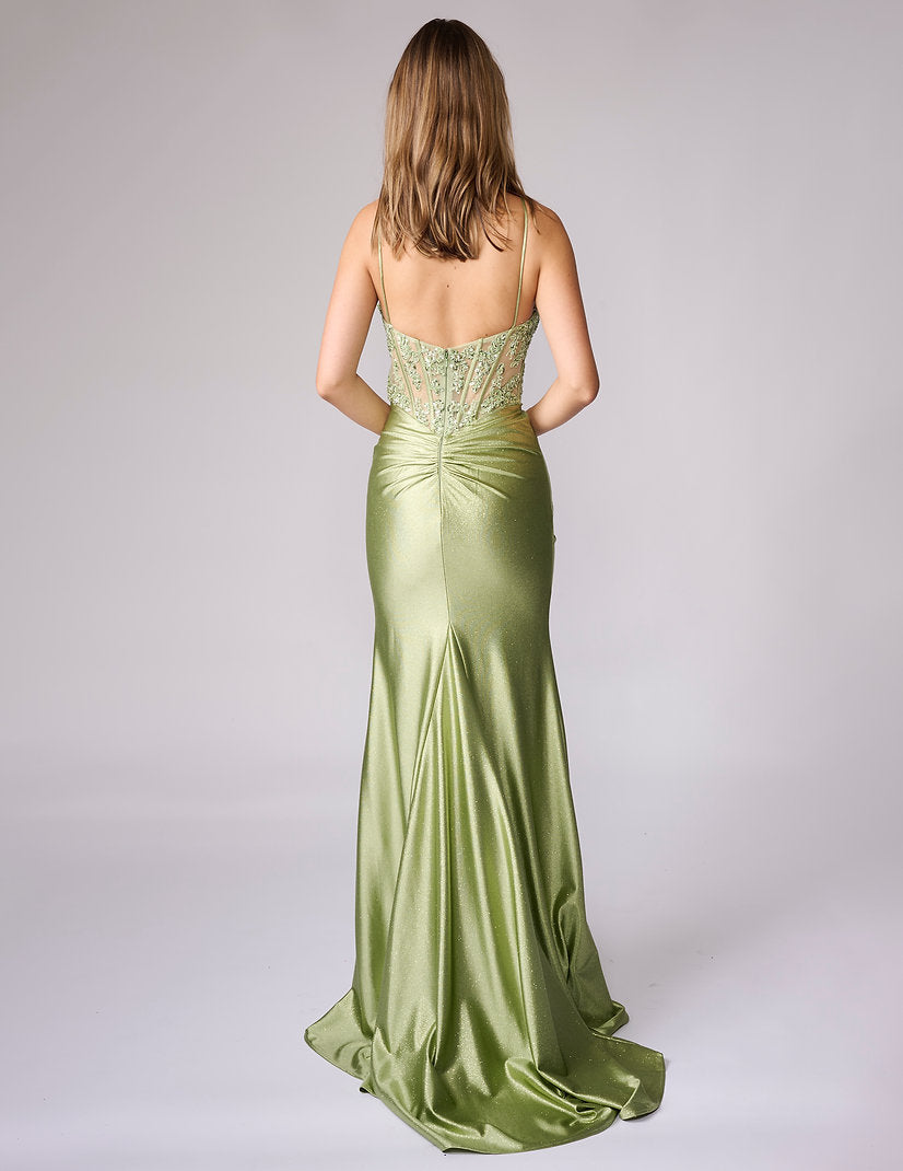 Prom Dresses Sequin Long Formal Lace Applique Prom Dress Nina Canacci 4451 Sage