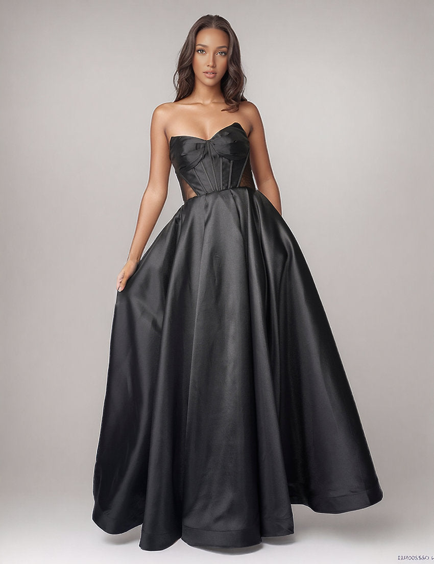 Prom Dresses Long Prom Formal A Line Corset Dress Nina Canacci 6717 Black