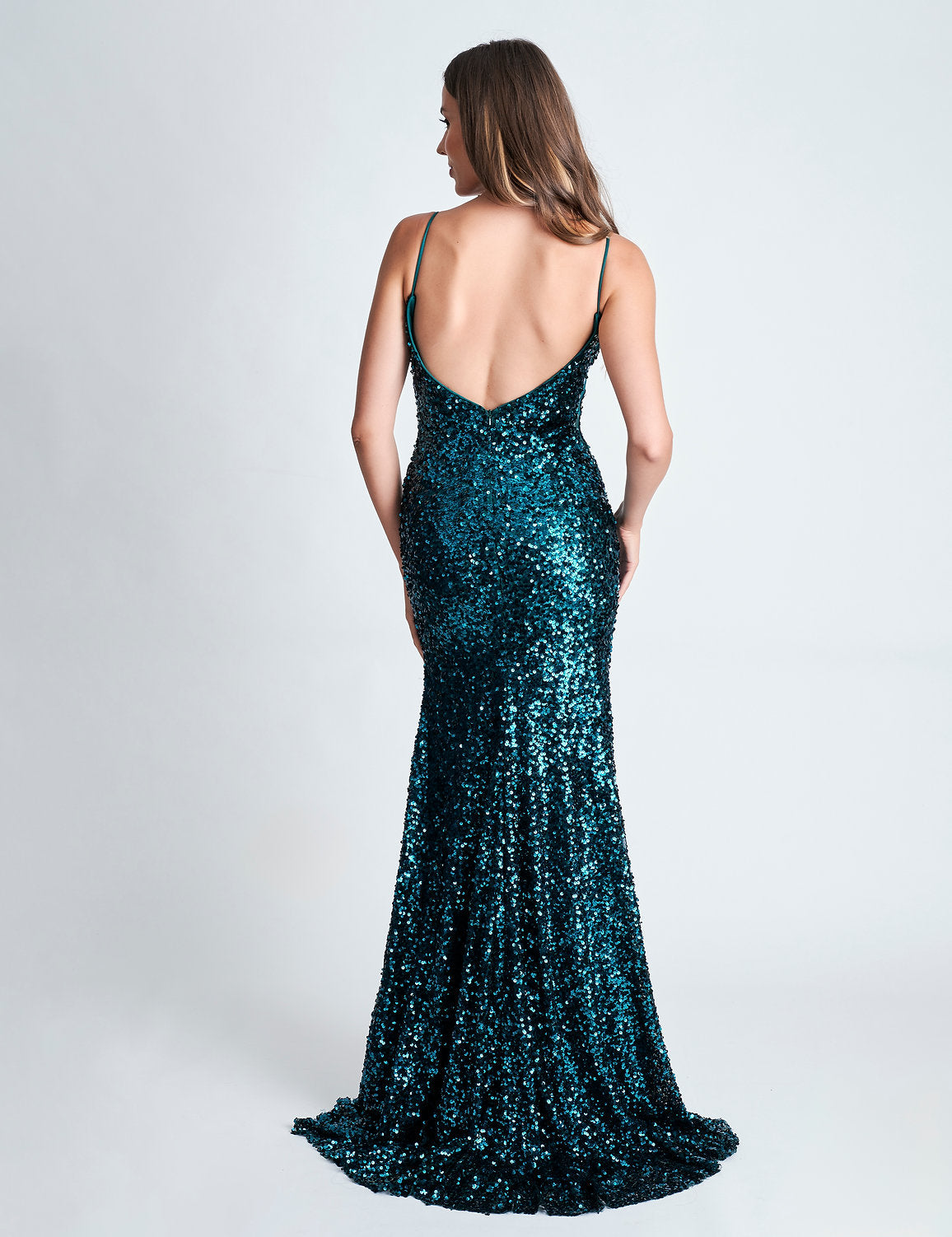 Nina Canacci 4410 Fitted Long Formal Prom Sequin Dress