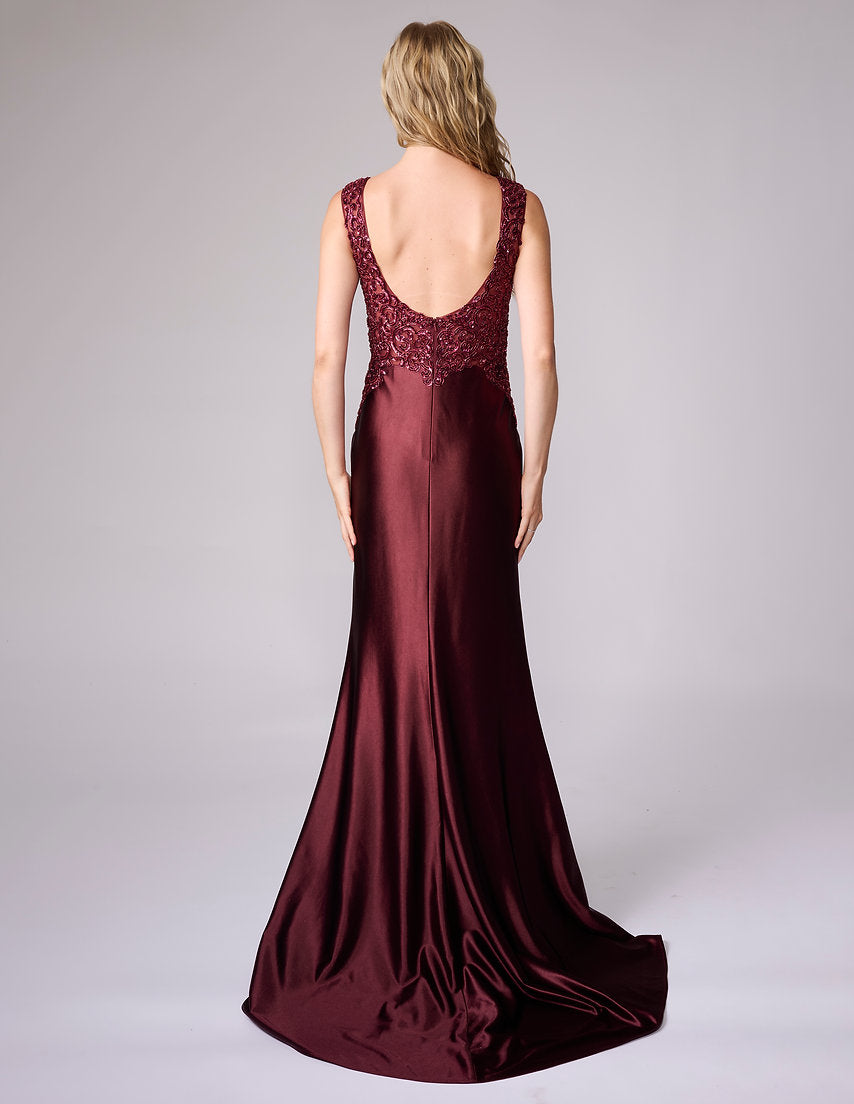 Prom Dresses Long Lace Beaded Formal Prom Dress Nina Canacci 5411 Wine