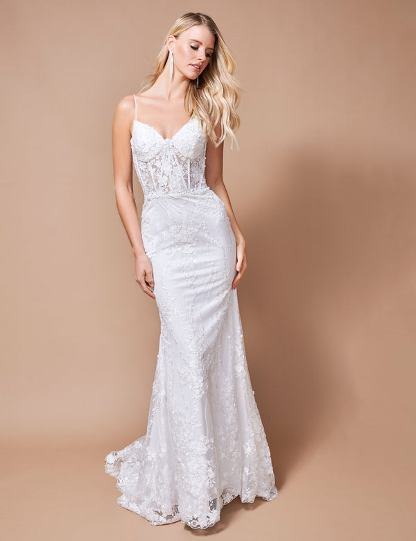 Nina Canacci 2392 Bridal Gown Long Lace Wedding Dress