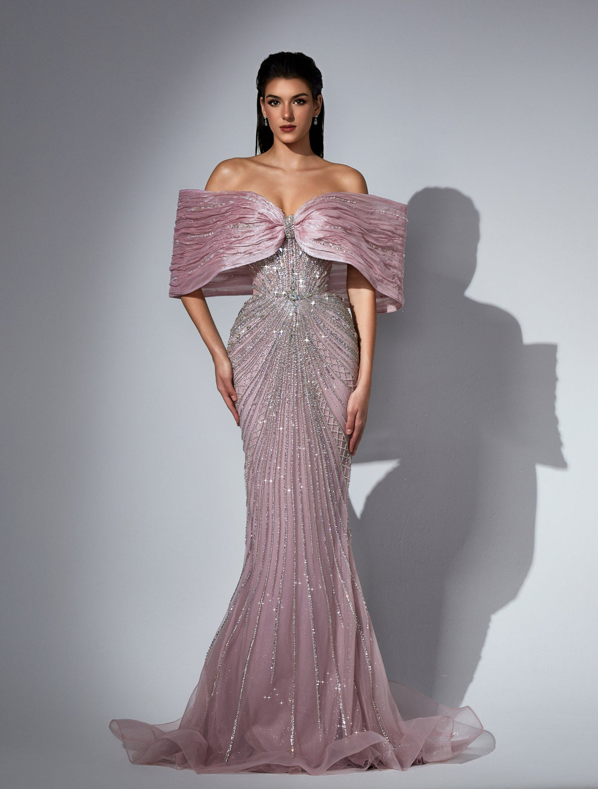 Off-the-Shoulder Floor-Length Satin Prom Mermaid Pre Order