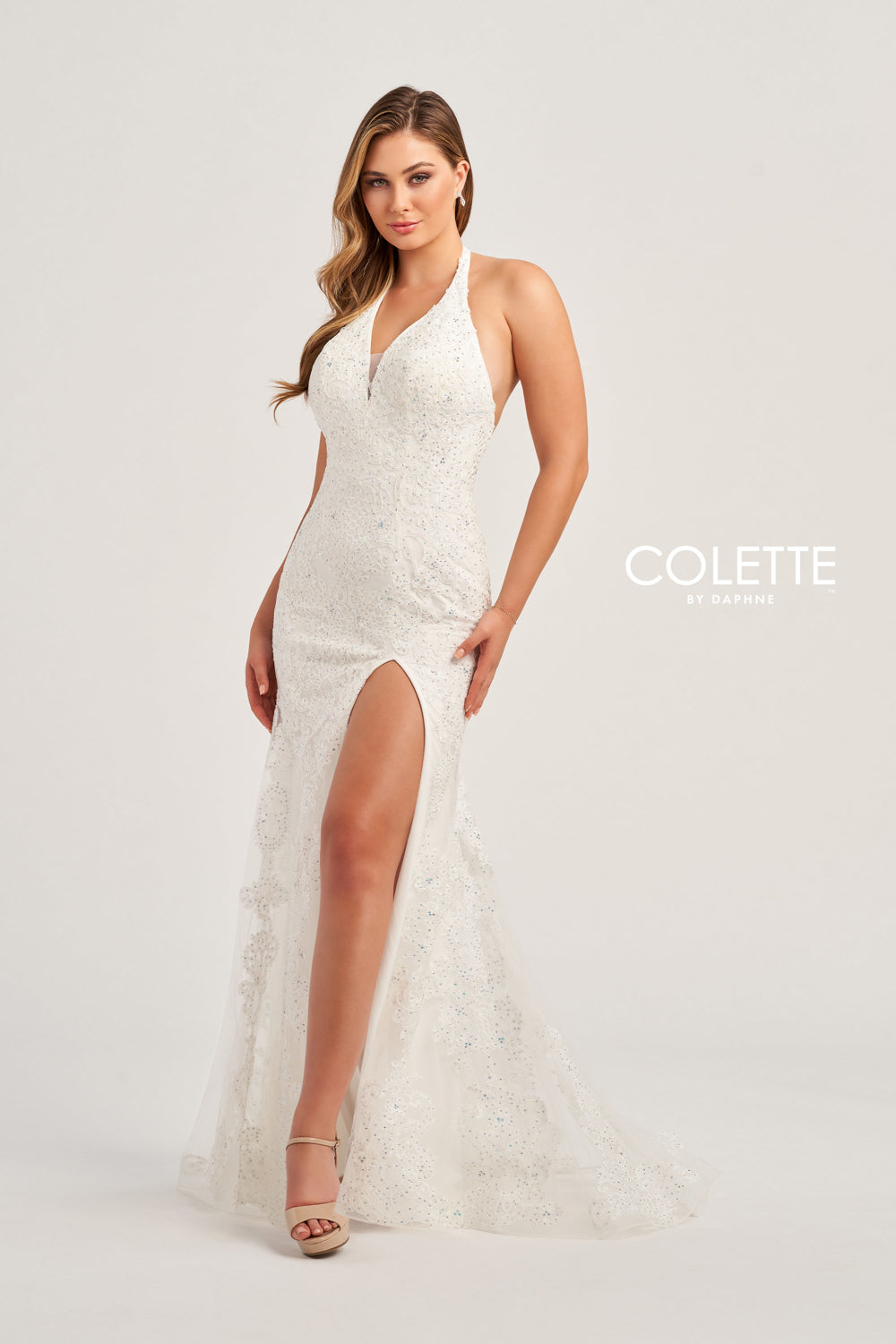 Halter Sleeveless Backless Mermaid Long Prom Dress With Pleated