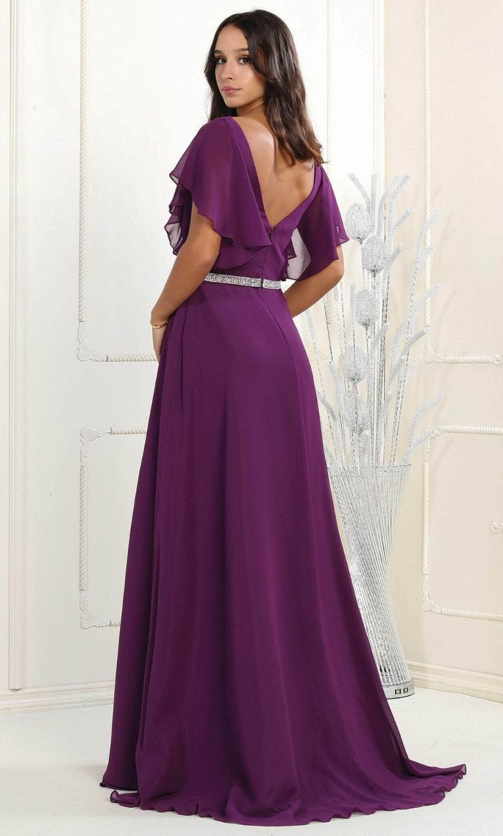 Illusion Floor-Length Chiffon Evening A-Line May Queen 1972