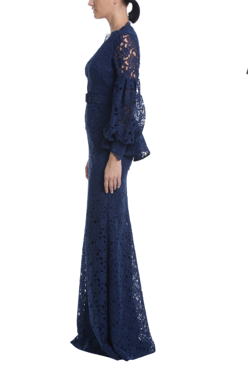 Badgley Mischka EG3009 Formal Long Sleeve Lace Dress