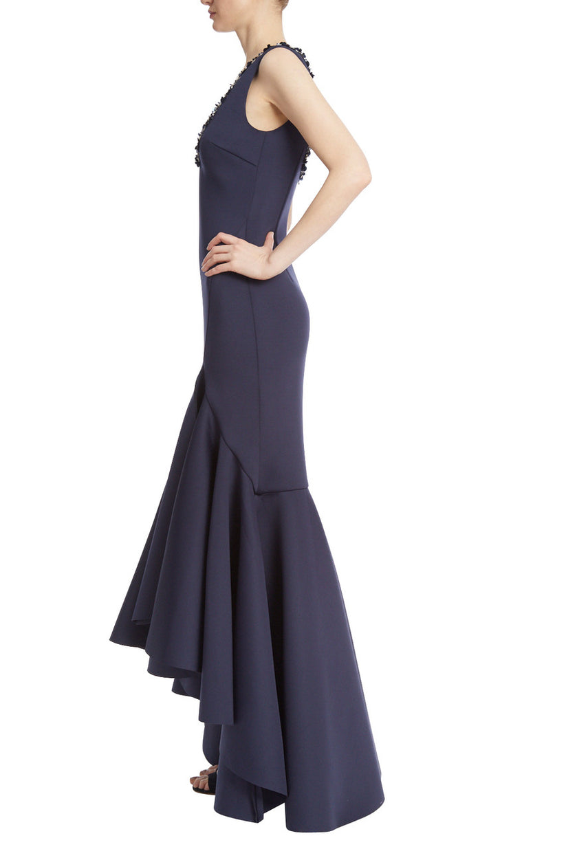 Badgley Mischka EG3823 High Low Beaded Formal Bodycon Dress