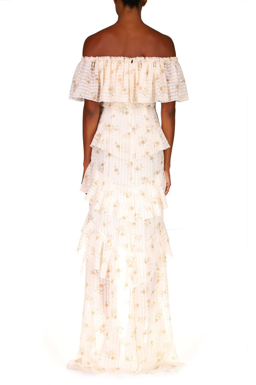 Badgley Mischka EG9007 High Low Floral Print Cocktail Dress