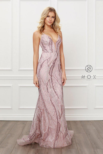 Embellished Mermaid Long Prom Dress - The Dress Outlet
