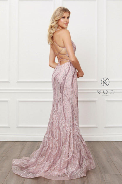 Embellished Mermaid Long Prom Dress - The Dress Outlet