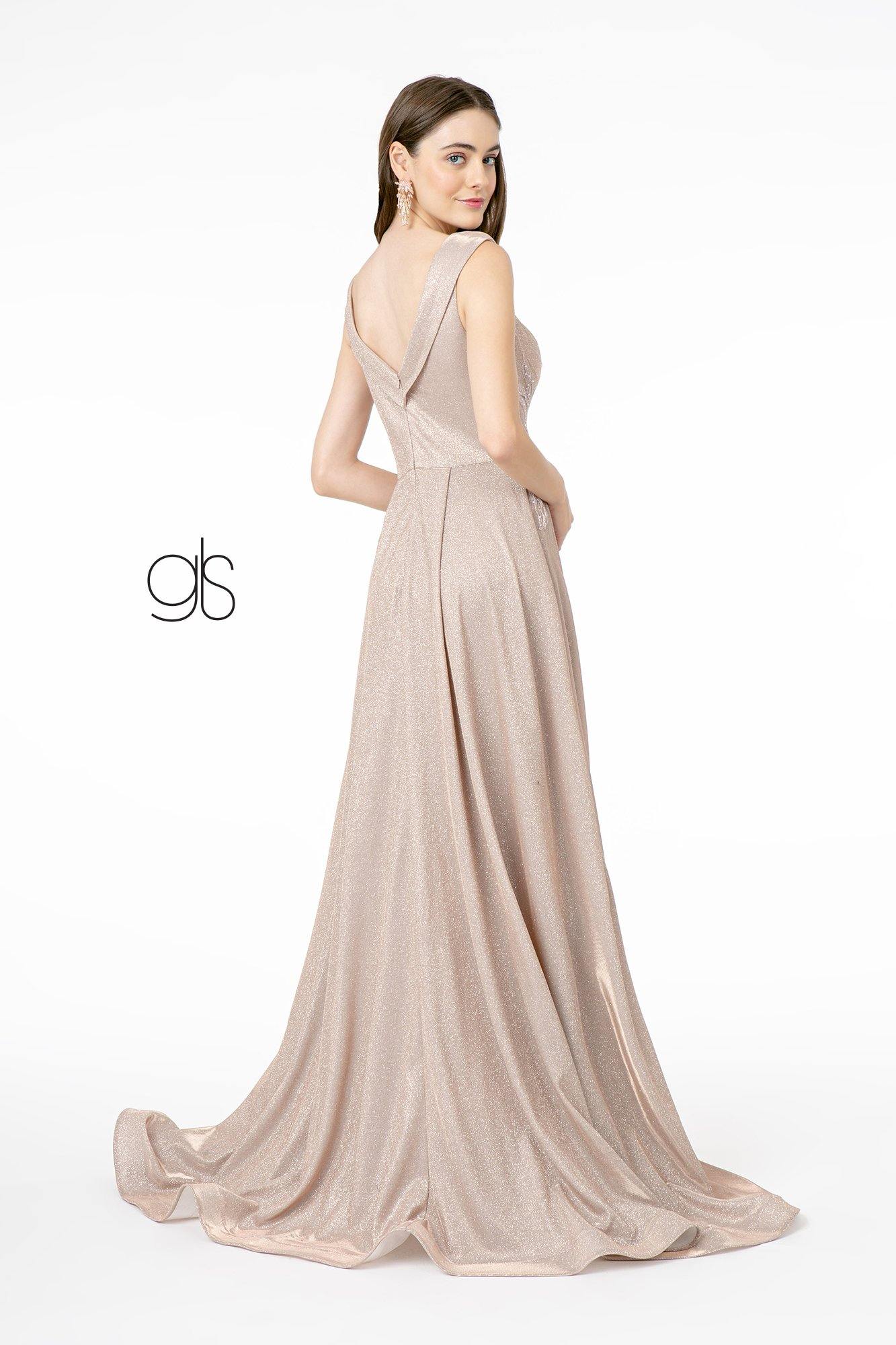 Embroidered A-Line Long Prom Dress