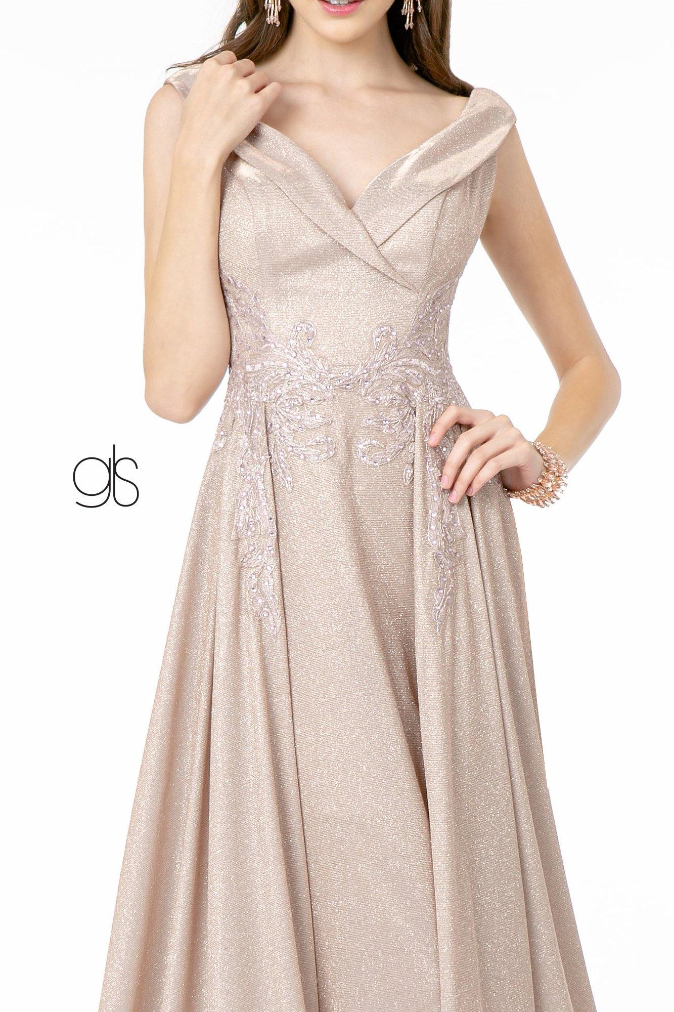 Embroidered A-Line Long Prom Dress