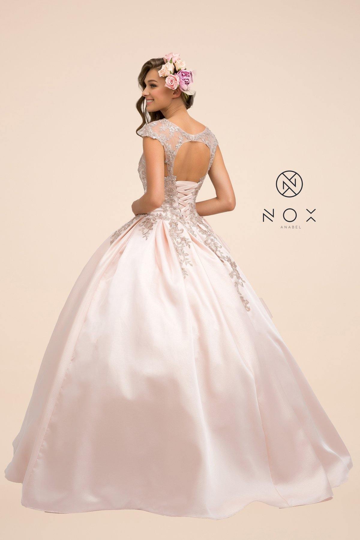Embroidered Ball Gown Long Prom Dress
