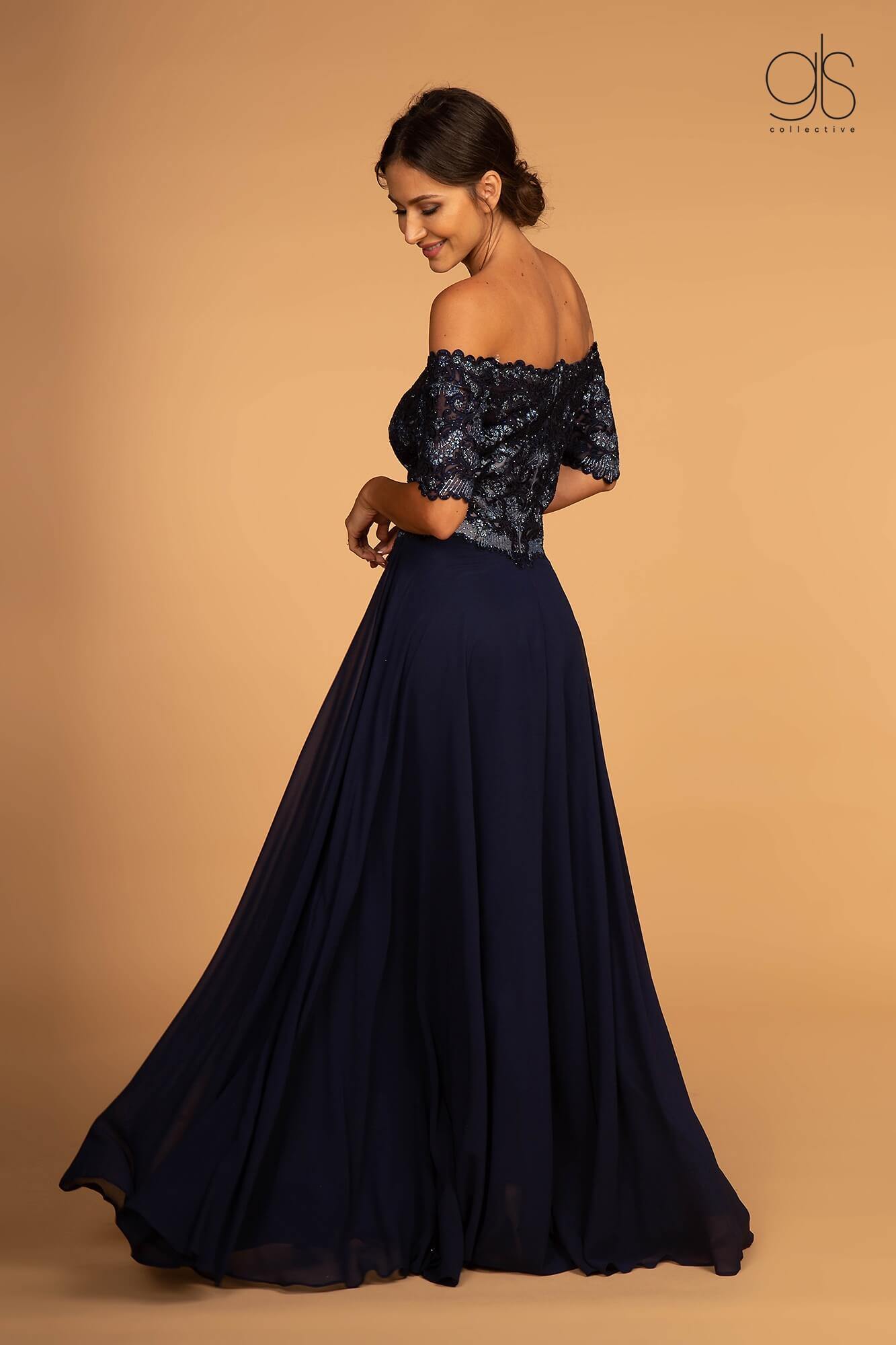 Embroidered Bodice Prom Long Dress