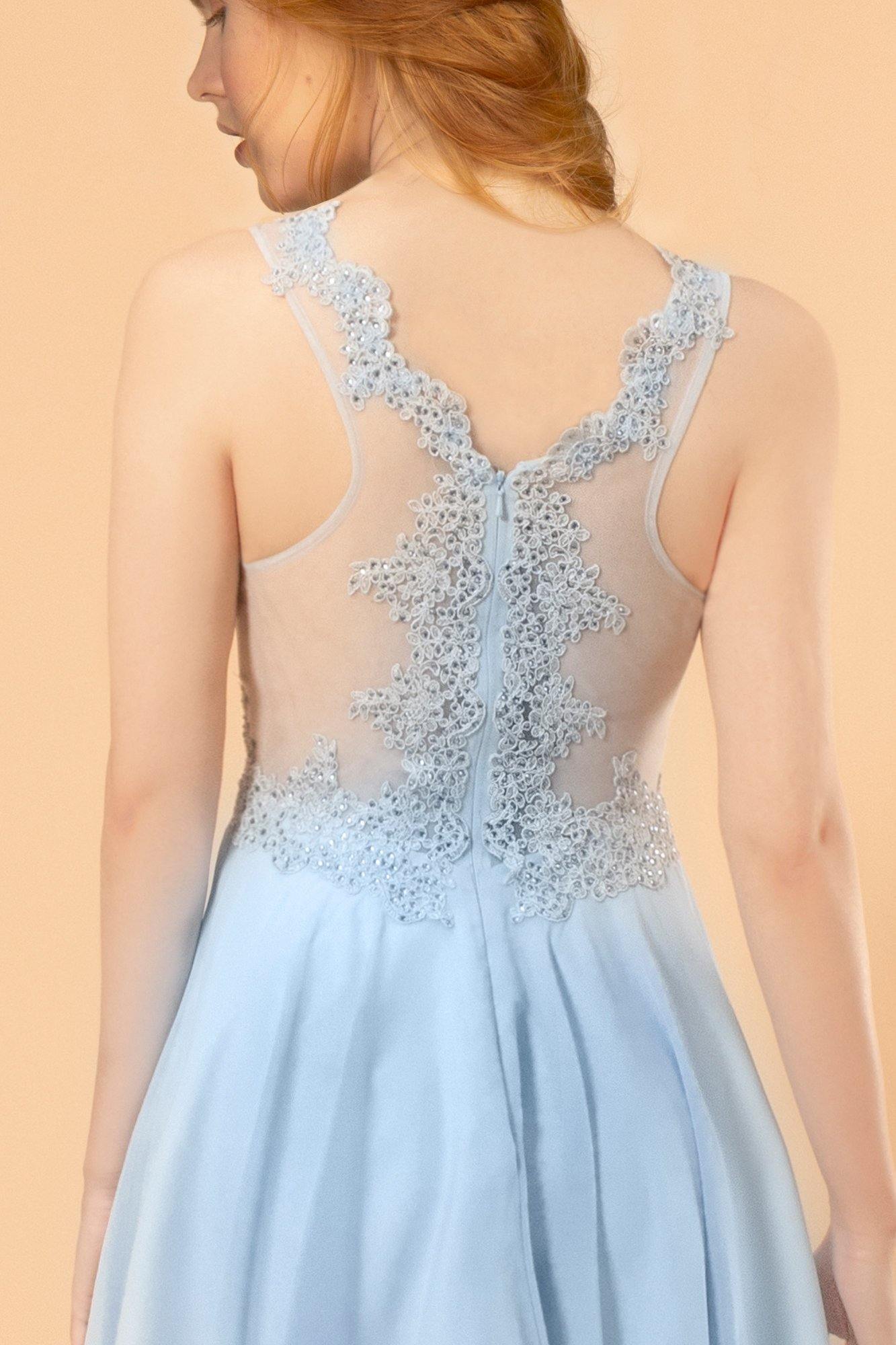 Embroidered Bodice Short Dress Homecoming - The Dress Outlet Elizabeth K