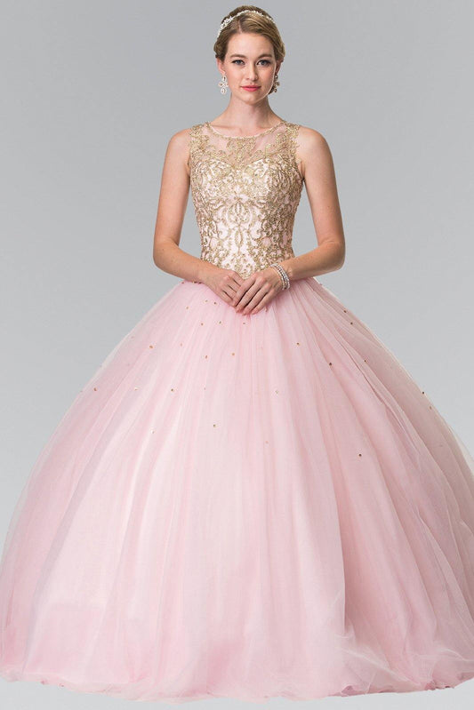 Embroidered Long Quinceanera Dress with Bolero - The Dress Outlet Elizabeth K