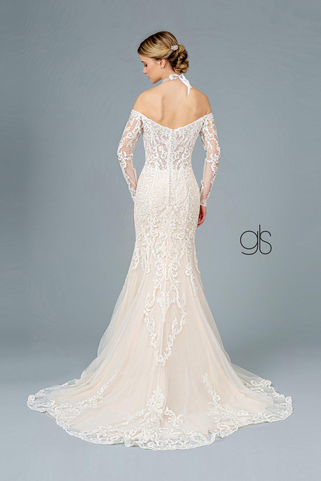 Embroidered Mesh Mermaid Wedding Long Gown