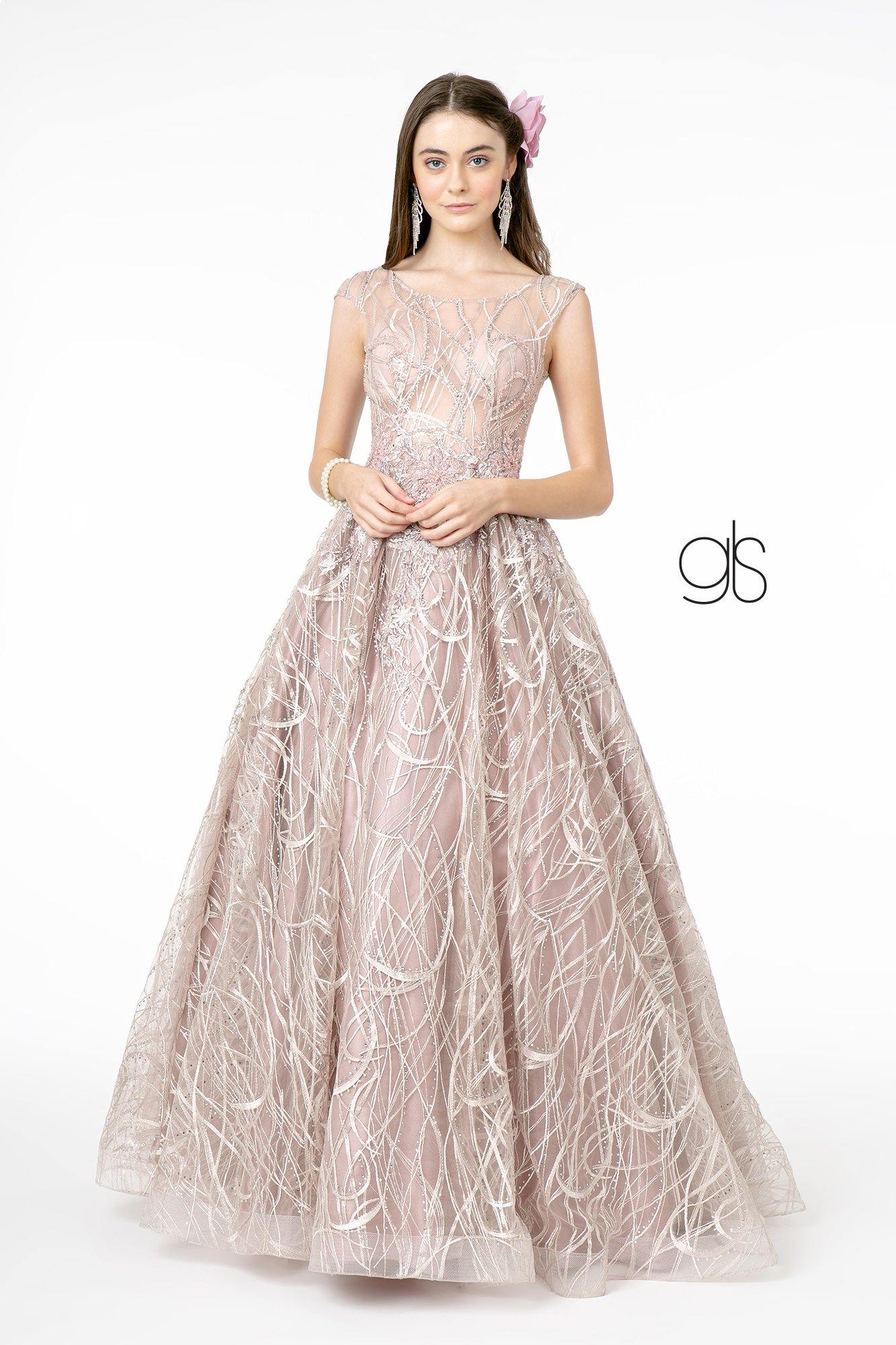Embroidered Sheer Top Sleeveless Mesh Long Dress