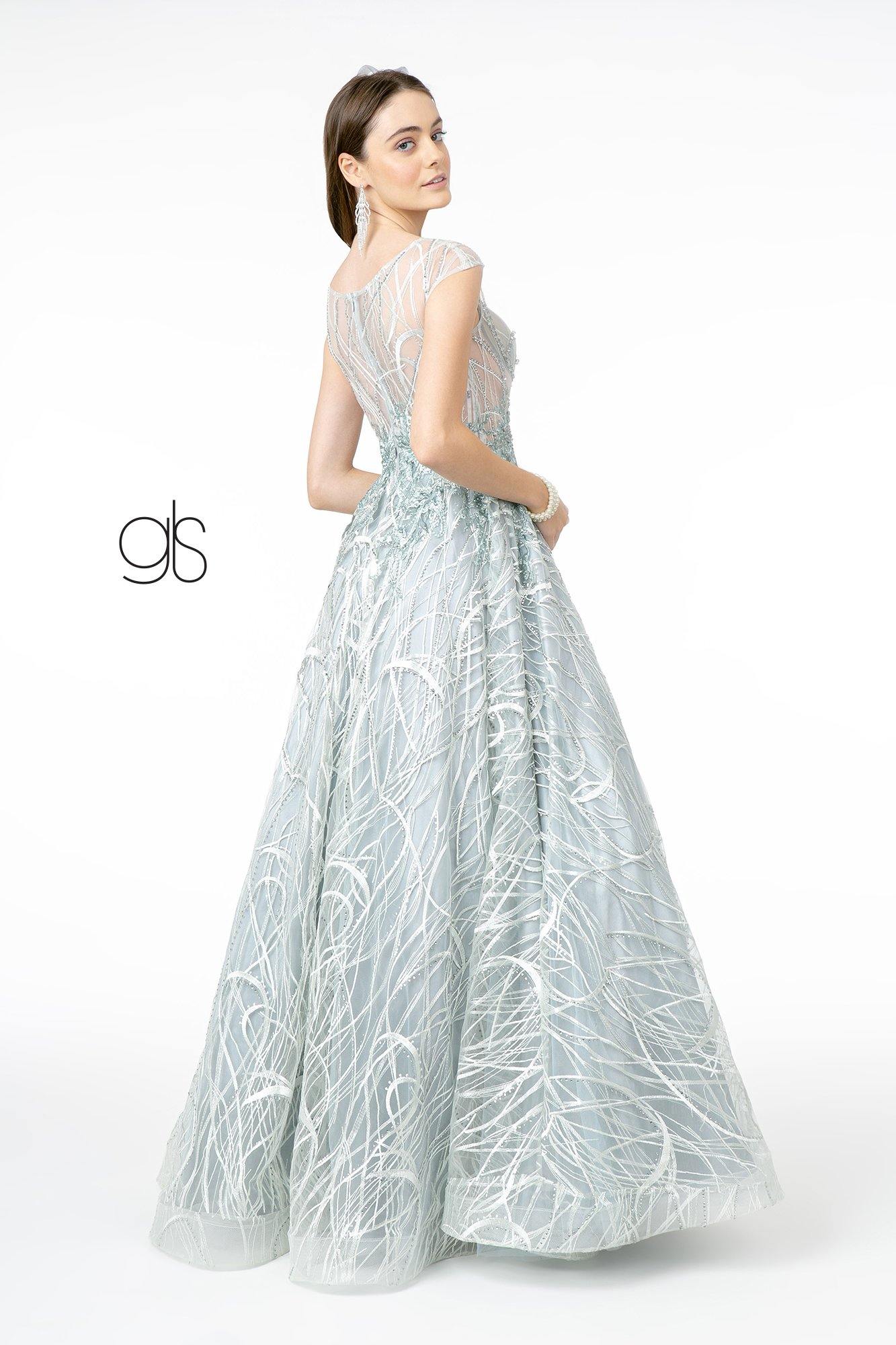 Embroidered Sheer Top Sleeveless Mesh Long Dress